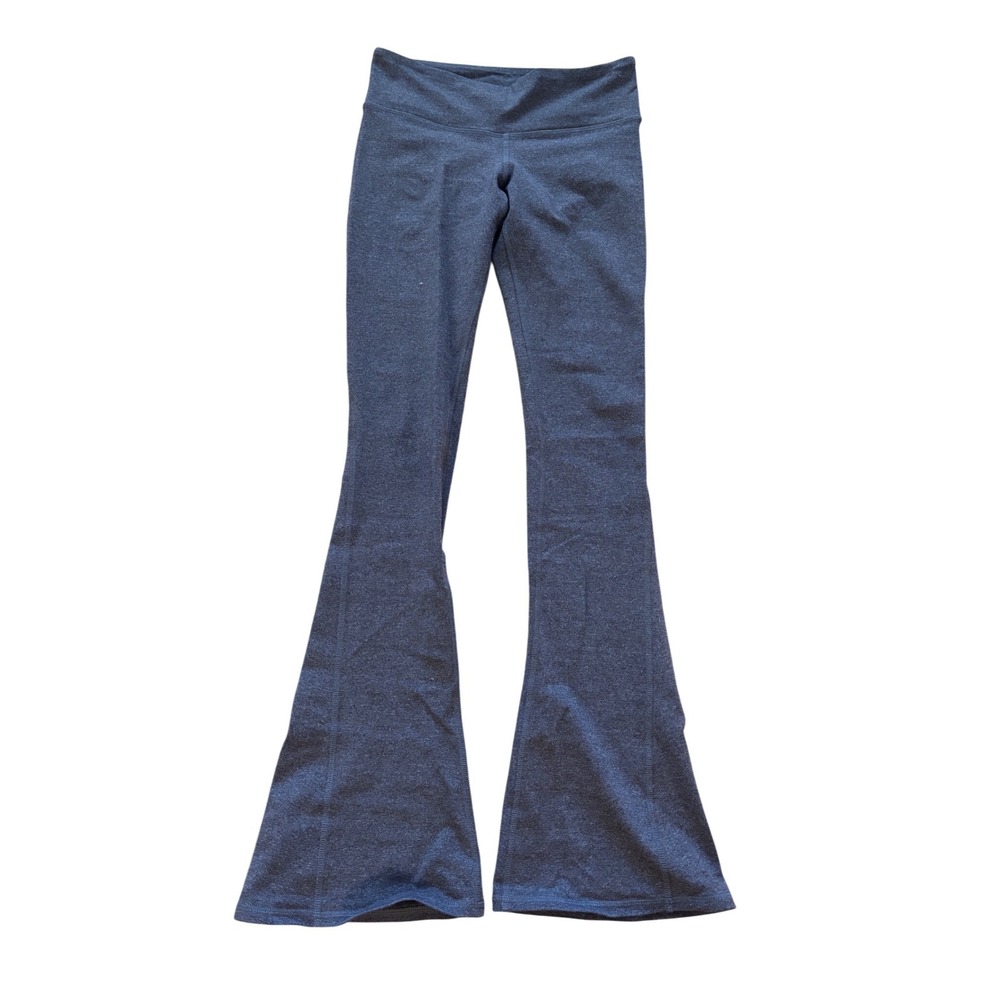 Alo Yoga Heathered Charcoal Gray High Waist Flare Leggings‎ Bell Bottom Pants XS